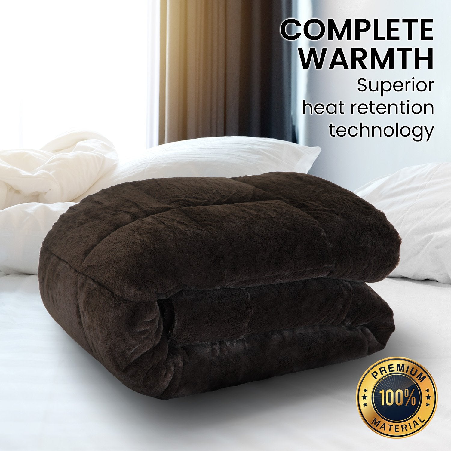 Laura Hill 500gsm Faux Mink Quilt Comforter in super king size, showcasing its plush texture and elegant design.