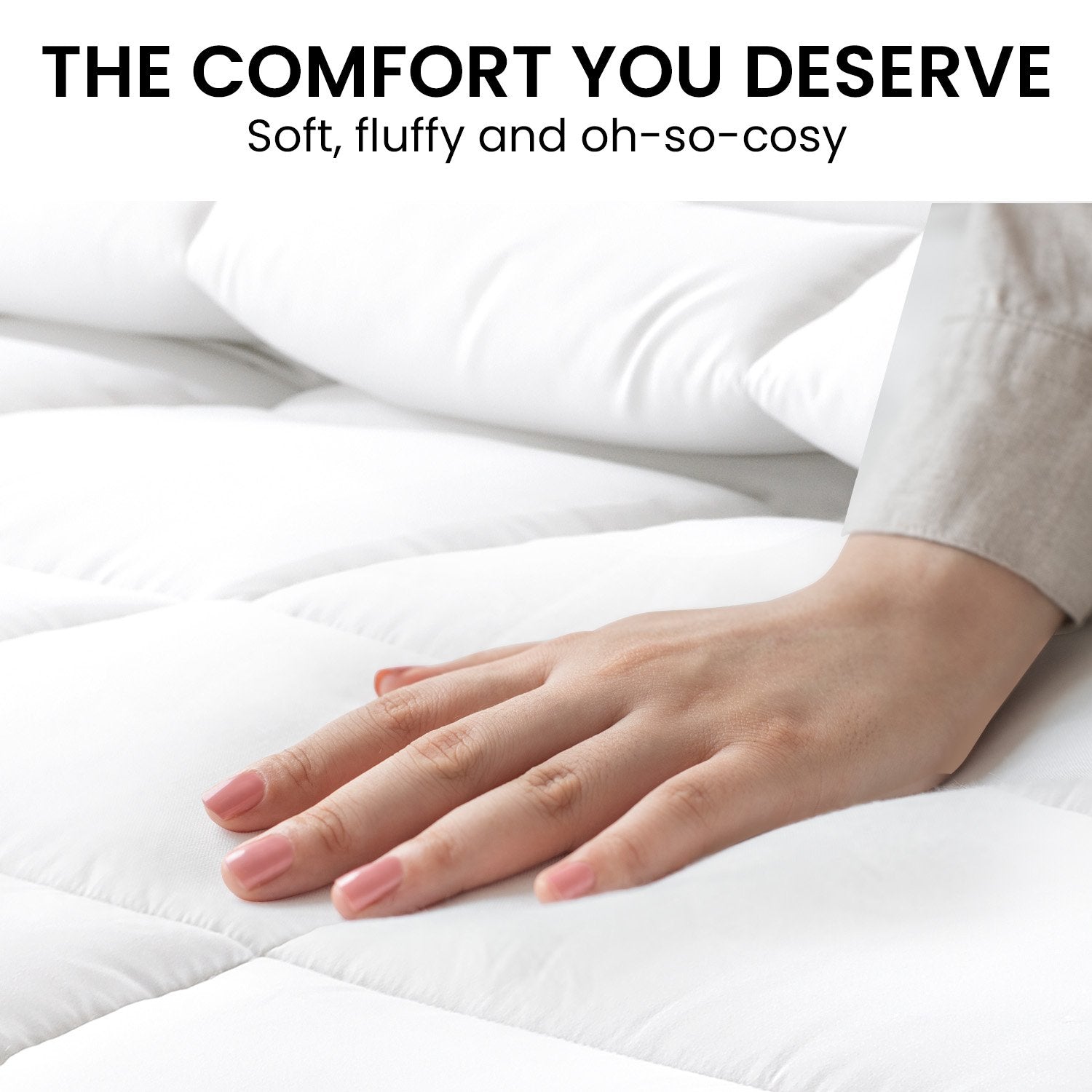 Laura Hill 500GSM Goose Down Feather Comforter in Queen size, showcasing its soft cotton cover and luxurious goose down filling.