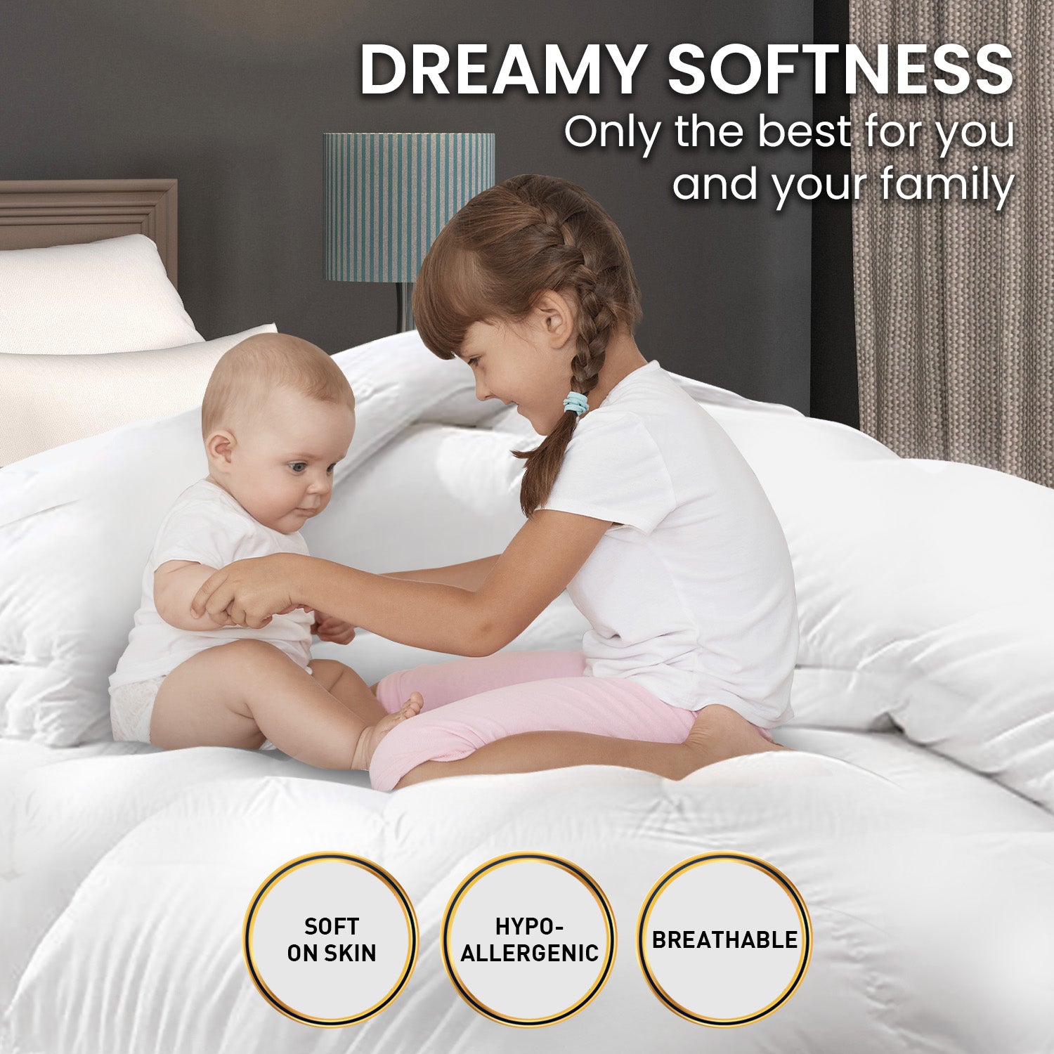 Laura Hill 500GSM Goose Down Feather Comforter in Queen size, showcasing its soft cotton cover and luxurious goose down filling.