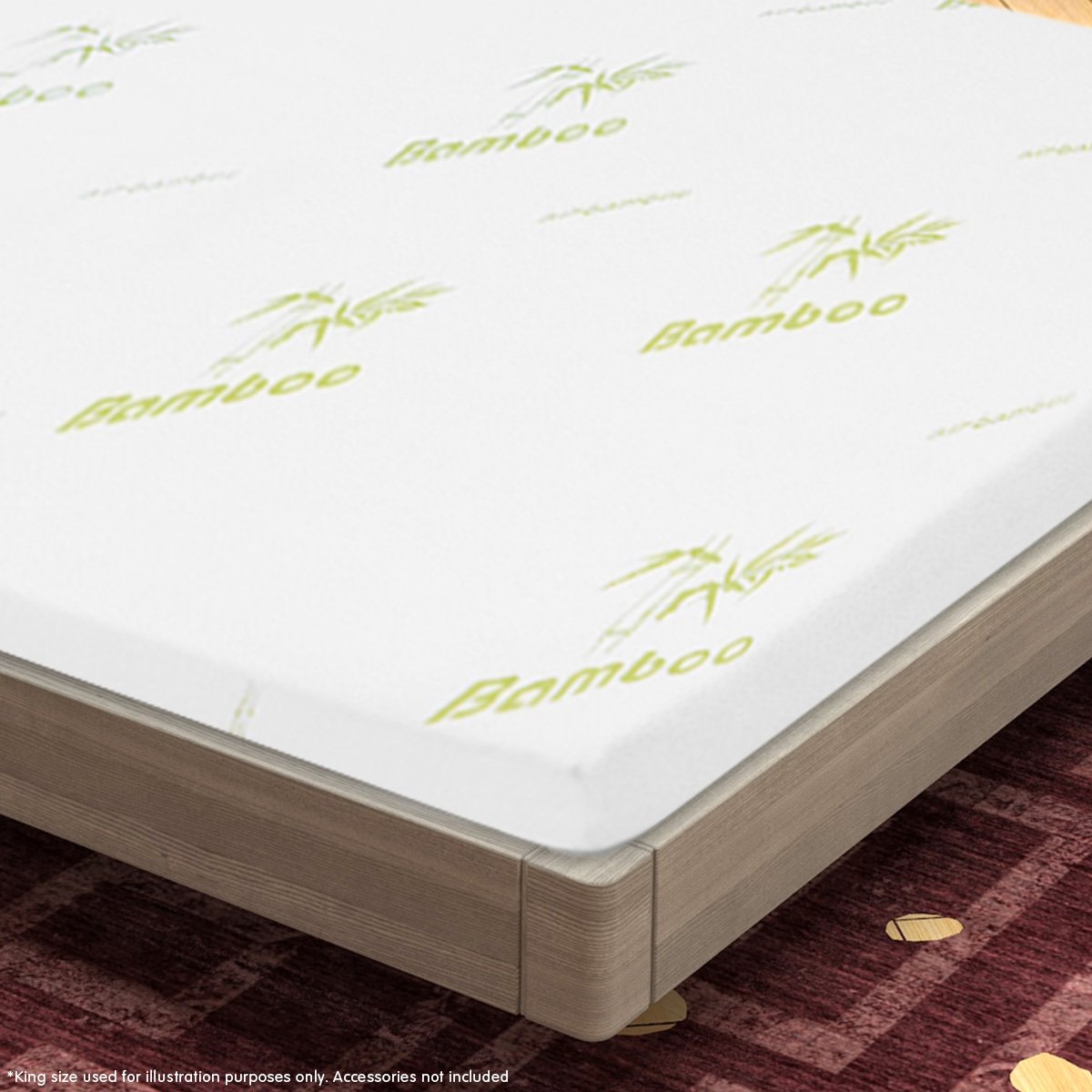 Laura Hill Cool Gel Memory Foam Mattress Topper in Queen size, featuring a breathable bamboo cover and gel-infused foam for optimal comfort.