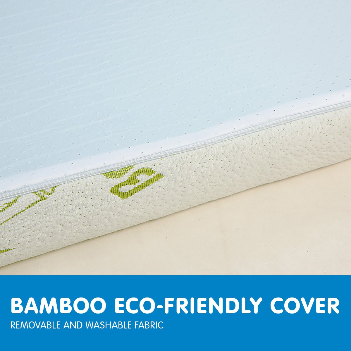 Laura Hill Cool Gel Memory Foam Mattress Topper in Queen size, featuring a breathable bamboo cover and gel-infused foam for optimal comfort.