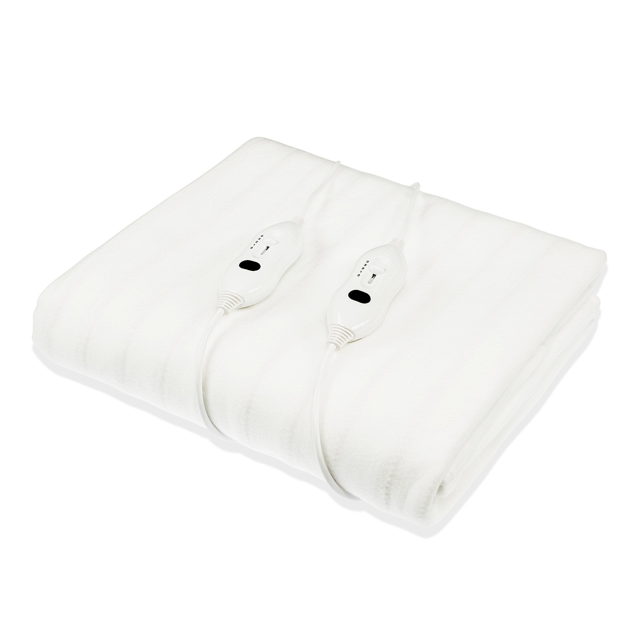 Laura Hill Heated Electric Blanket in double size, made of ultra-soft polyester, featuring dual controllers and LED display for temperature adjustment.