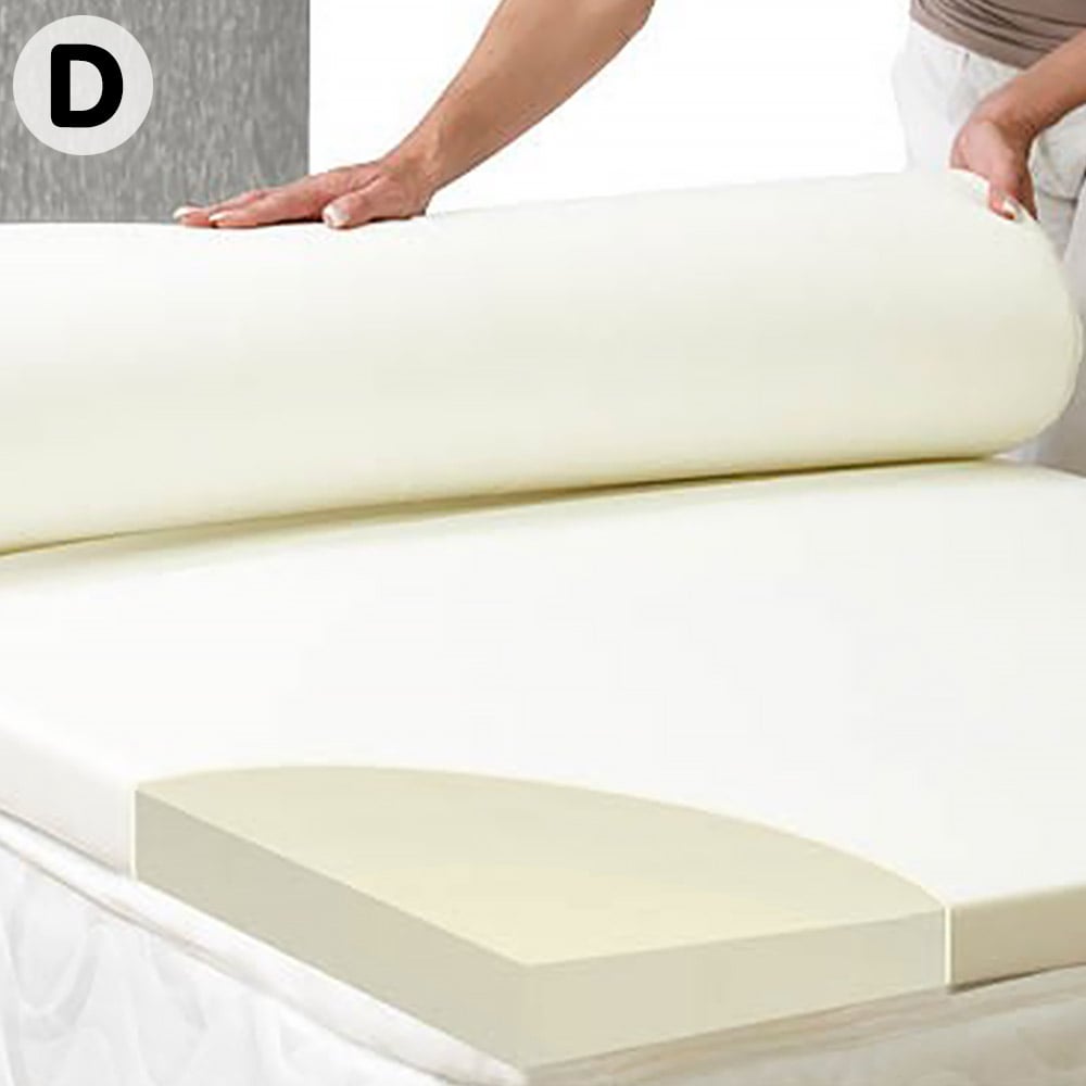 Laura Hill High Density Mattress Foam Topper 7cm in double size, featuring a soft jacquard knitting fabric cover and high-density foam for ultimate comfort.