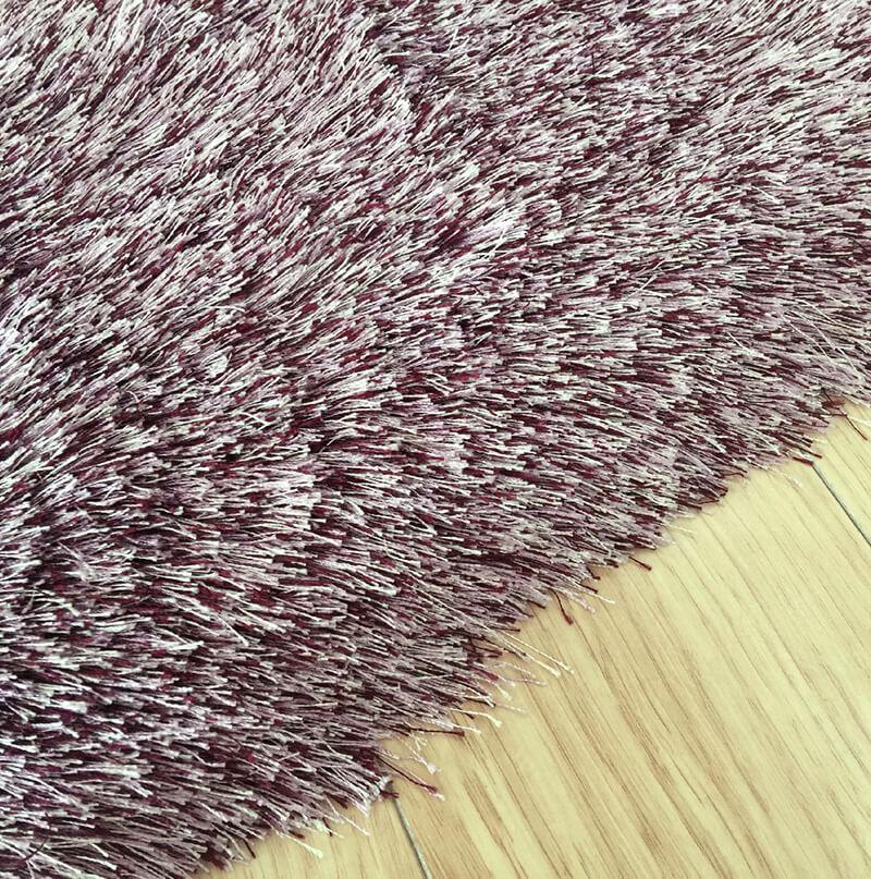 Lavender shag area rug from the Fancy Collection, featuring a plush high-pile texture and solid lavender color, perfect for home decor.