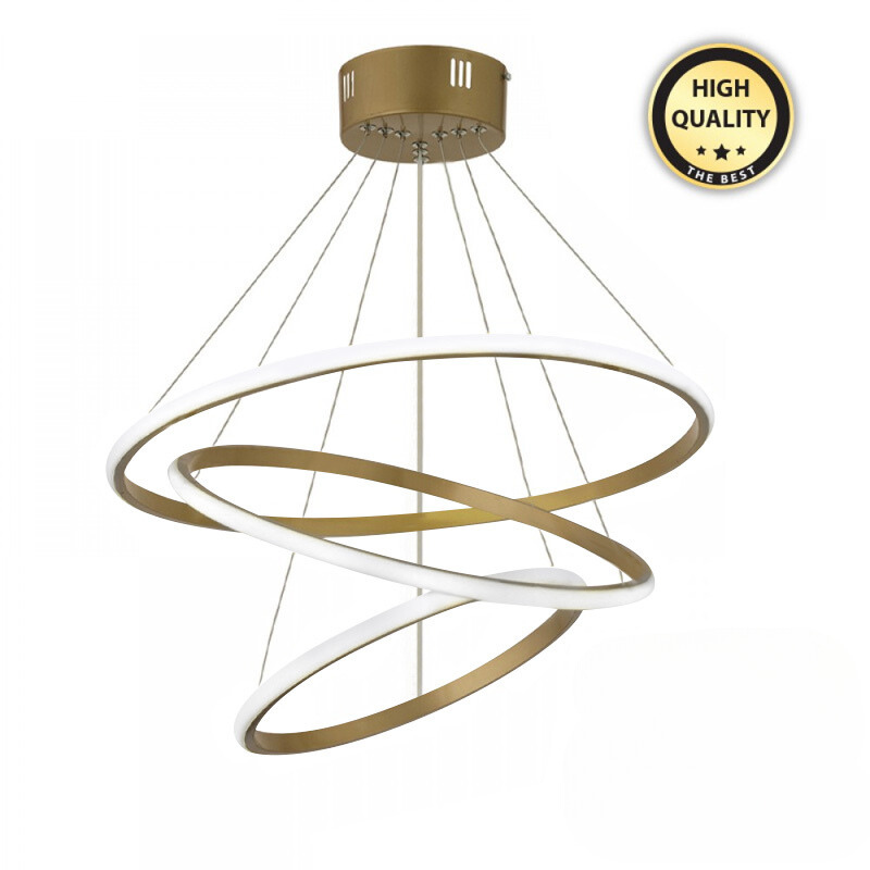 EUGEN LED Ceiling Lamp in matte gold, featuring a modern circular design with three varying diameters, perfect for stylish illumination.