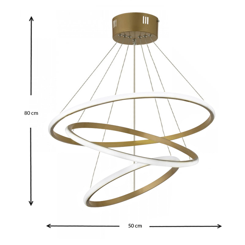 EUGEN LED Ceiling Lamp in matte gold, featuring a modern circular design with three varying diameters, perfect for stylish illumination.