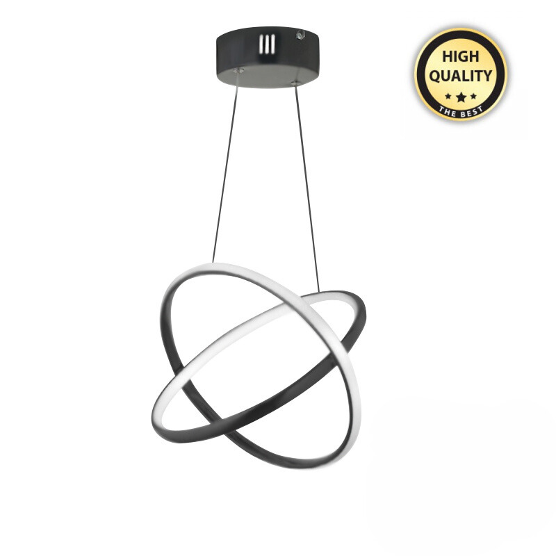 LED Hanging Lamp MARS in black, showcasing its sleek design and dimensions of 25x25x70 cm, ideal for modern interiors.