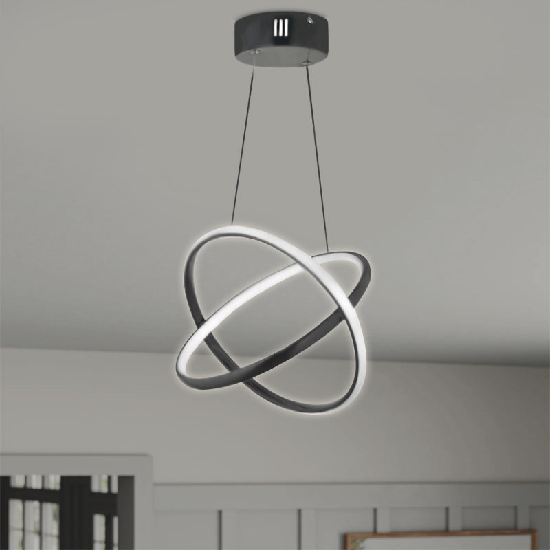 LED Hanging Lamp MARS in black, showcasing its sleek design and dimensions of 25x25x70 cm, ideal for modern interiors.