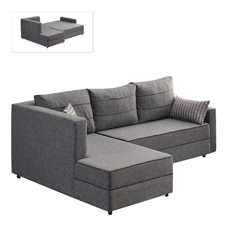 BALI Left Corner Sofa/Bed in Grey, showcasing its modern design and spacious seating area.