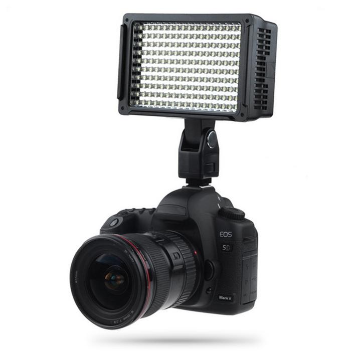 Lightdow Pro LD - 160 LED Video Light for Canon and Nikon cameras, featuring 160 LED lights and three color filters for enhanced photography.