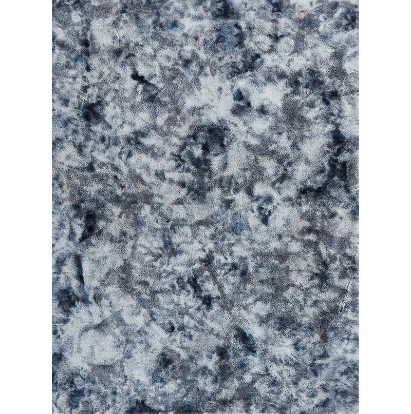 Lily Luxury Grey Tie-Dye Chinchilla Faux Fur Area Rug showcasing plush texture and modern design.