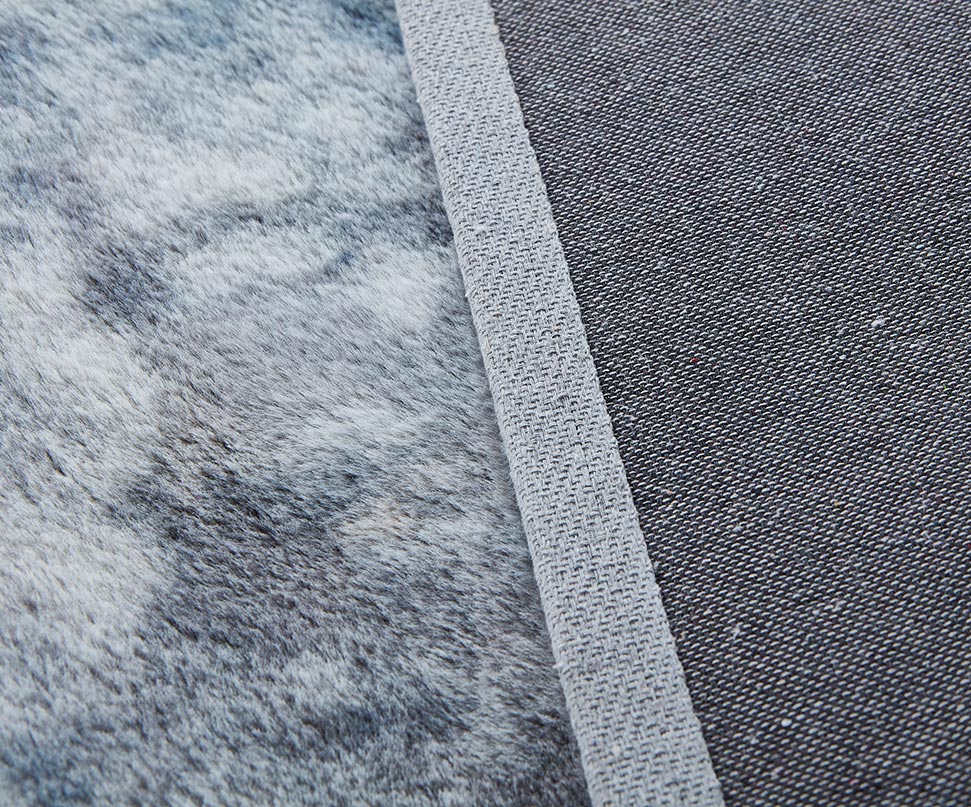 Lily Luxury Grey Tie-Dye Chinchilla Faux Fur Area Rug showcasing plush texture and modern design.