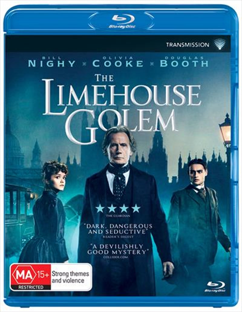 Blu-ray cover of Limehouse Golem featuring dark Victorian imagery and a mysterious figure.