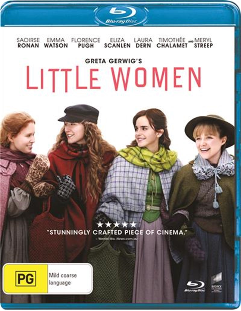 Blu-ray cover of Little Women featuring the March sisters in a nostalgic setting.