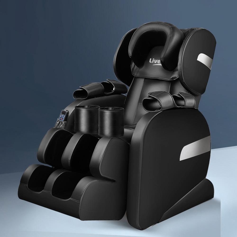 Livemor Electric Massage Chair in black, featuring advanced AI technology and a sleek design for ultimate relaxation.