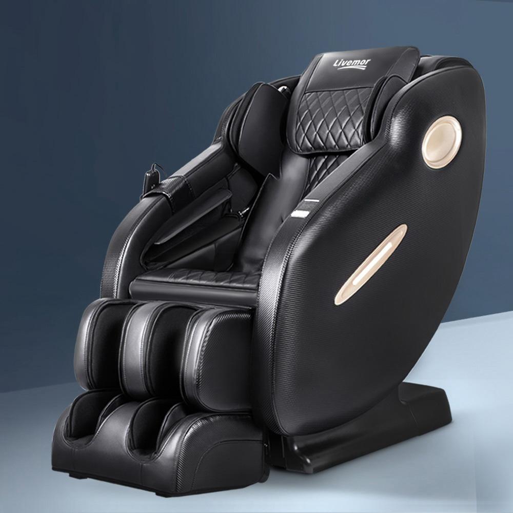 Livemor Electric Massage Chair featuring SL track technology, designed for full body relaxation with air bags and shiatsu massage.