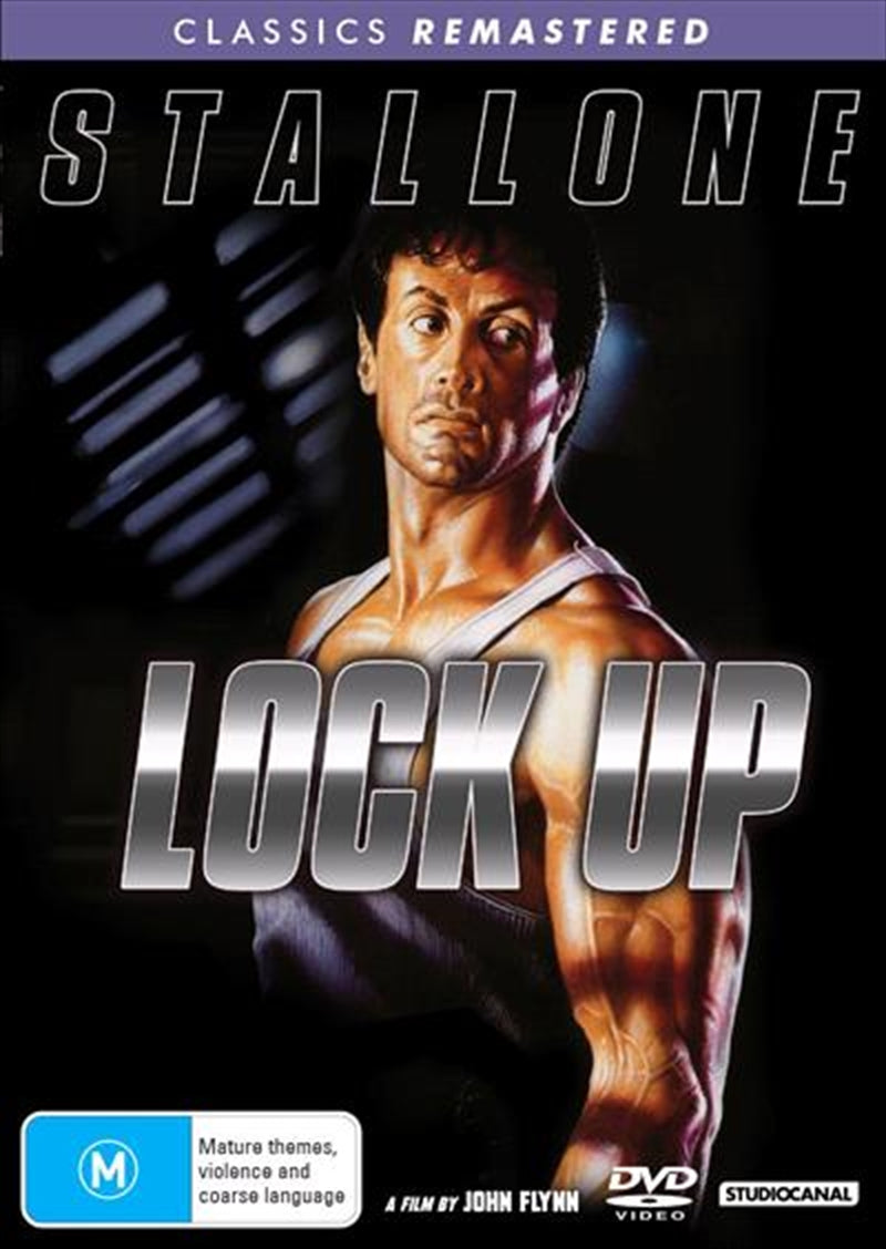 Lock Up DVD cover featuring a tense prison scene with the protagonist and warden.