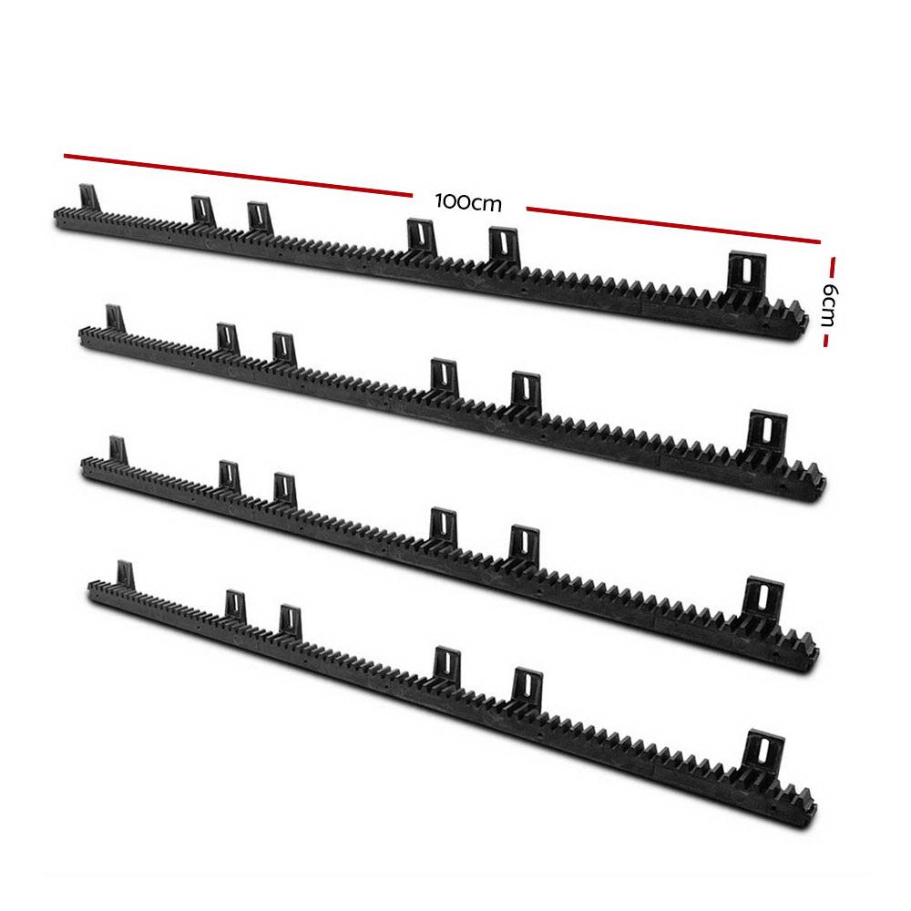 LockMaster 4M Sliding Gate Opener Racks featuring nylon-reinforced gear racks with steel core, designed for ultra-quiet operation.