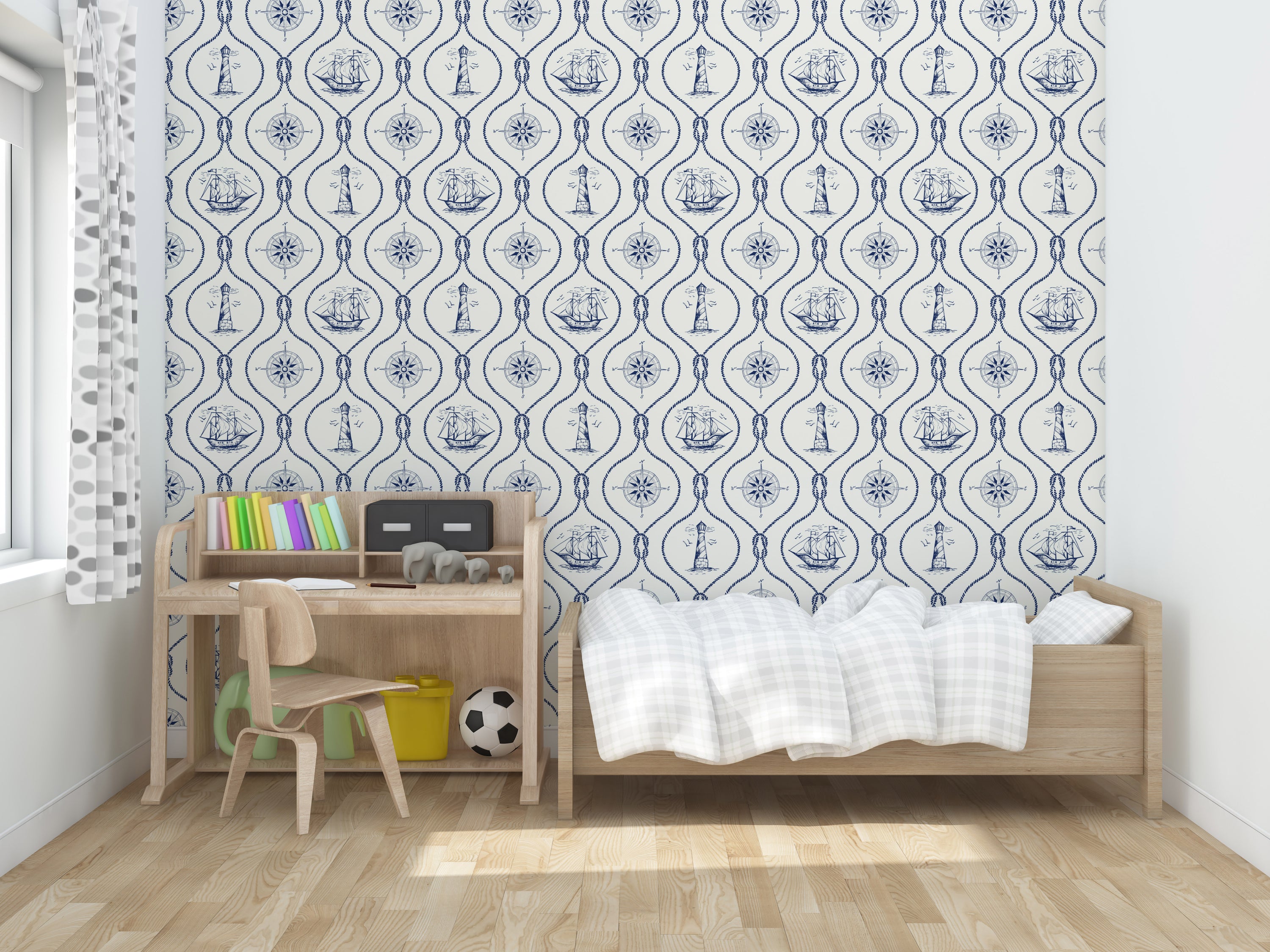 Lost at Sea Wallpaper featuring a modern design with vibrant colors and bold patterns, perfect for home decor.