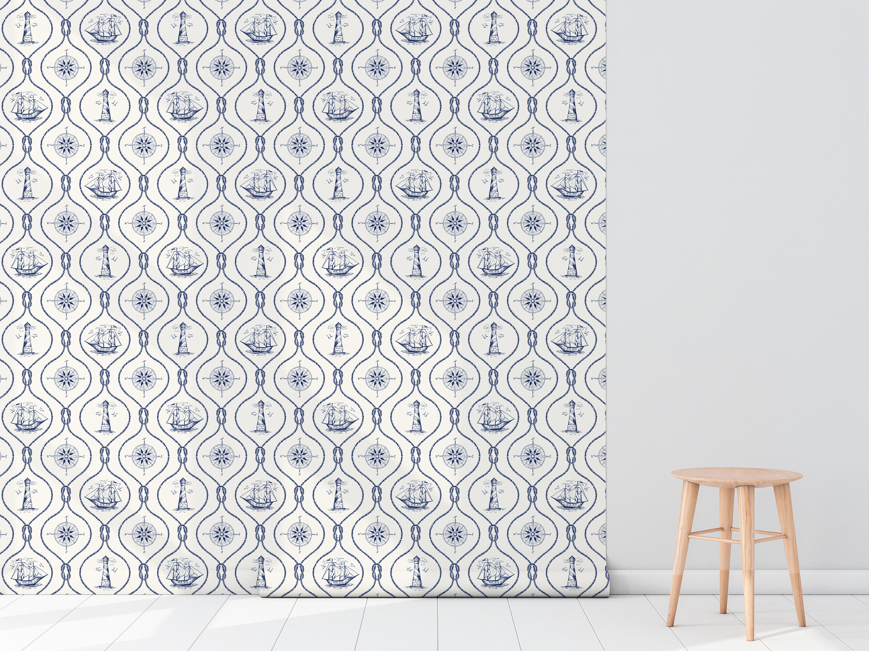 Lost at Sea Wallpaper featuring a modern design with vibrant colors and bold patterns, perfect for home decor.