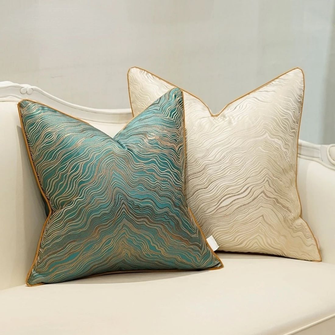 Luxury African Jacquard Cushion Cover showcasing intricate patterns and earthy tones, perfect for enhancing home decor.