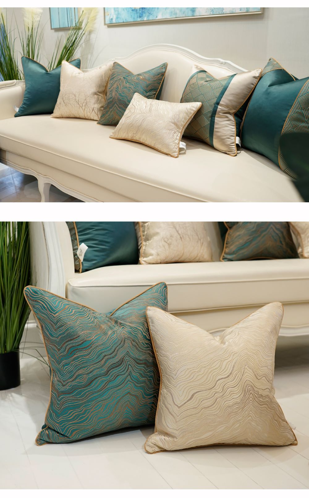 Luxury African Jacquard Cushion Cover showcasing intricate patterns and earthy tones, perfect for enhancing home decor.