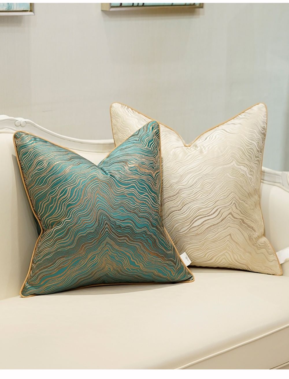 Luxury African Jacquard Cushion Cover showcasing intricate patterns and earthy tones, perfect for enhancing home decor.