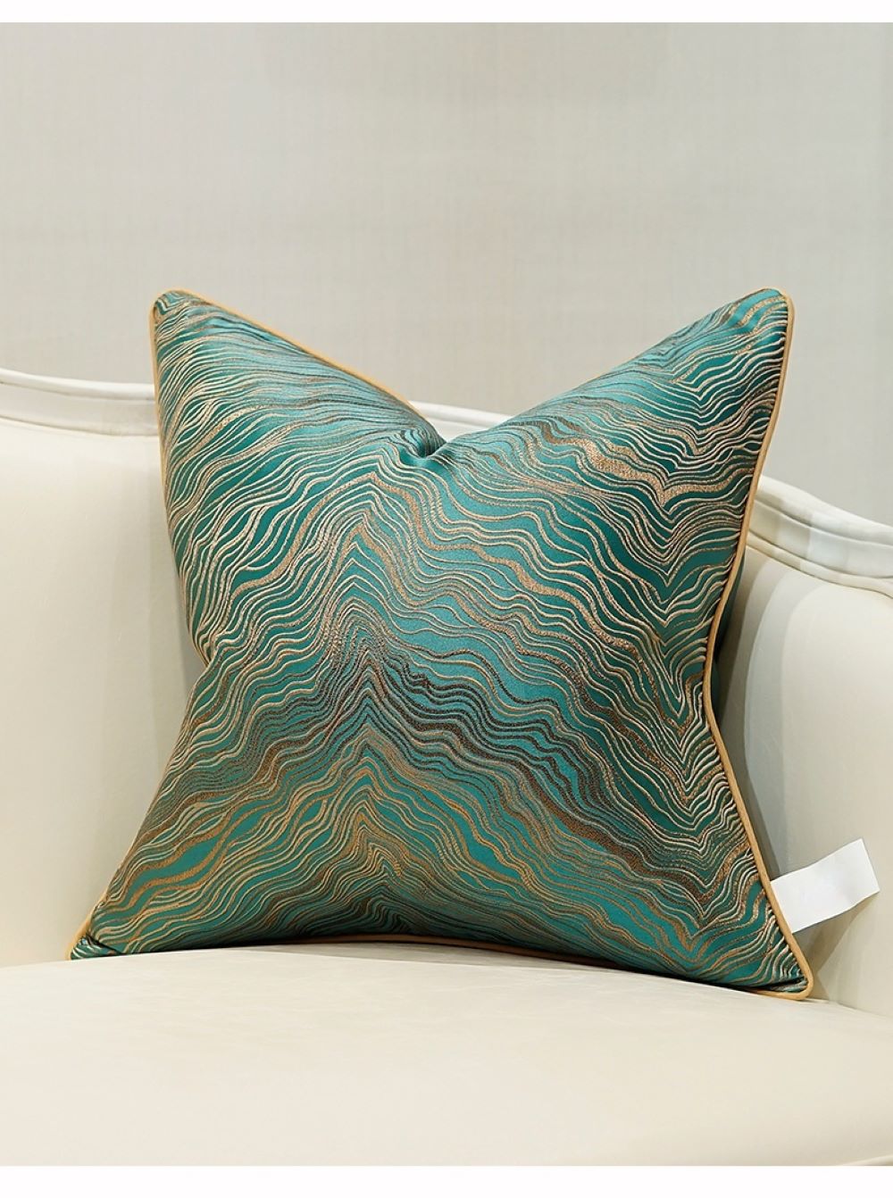 Luxury African Jacquard Cushion Cover showcasing intricate patterns and earthy tones, perfect for enhancing home decor.