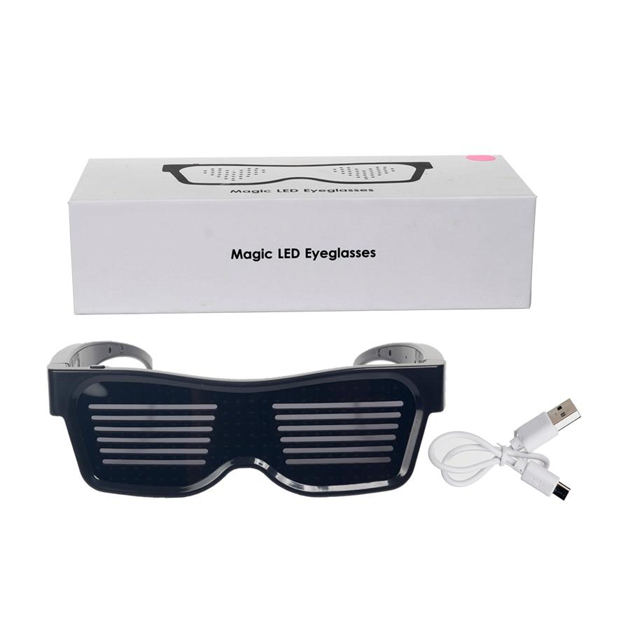 Magic Bluetooth LED Party Glasses with vibrant LED lights, showcasing multiple color options for a festive look.