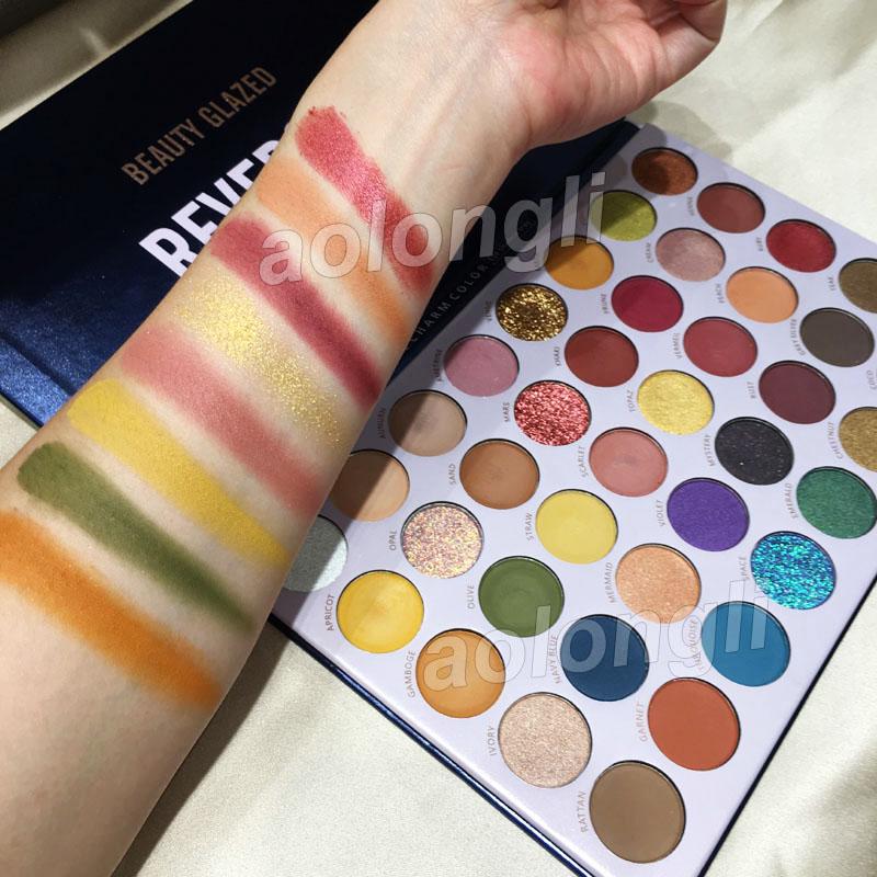 Beauty Glazed Reversal Planet Eyeshadow Palette featuring 40 vibrant colors in various finishes including matte, shimmer, and glitter.