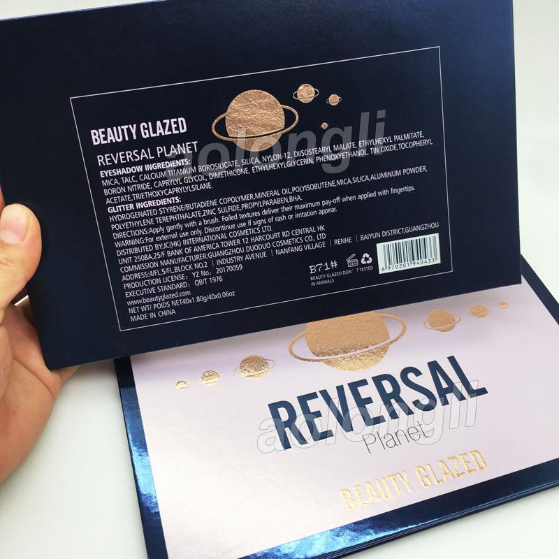 Beauty Glazed Reversal Planet Eyeshadow Palette featuring 40 vibrant colors in various finishes including matte, shimmer, and glitter.