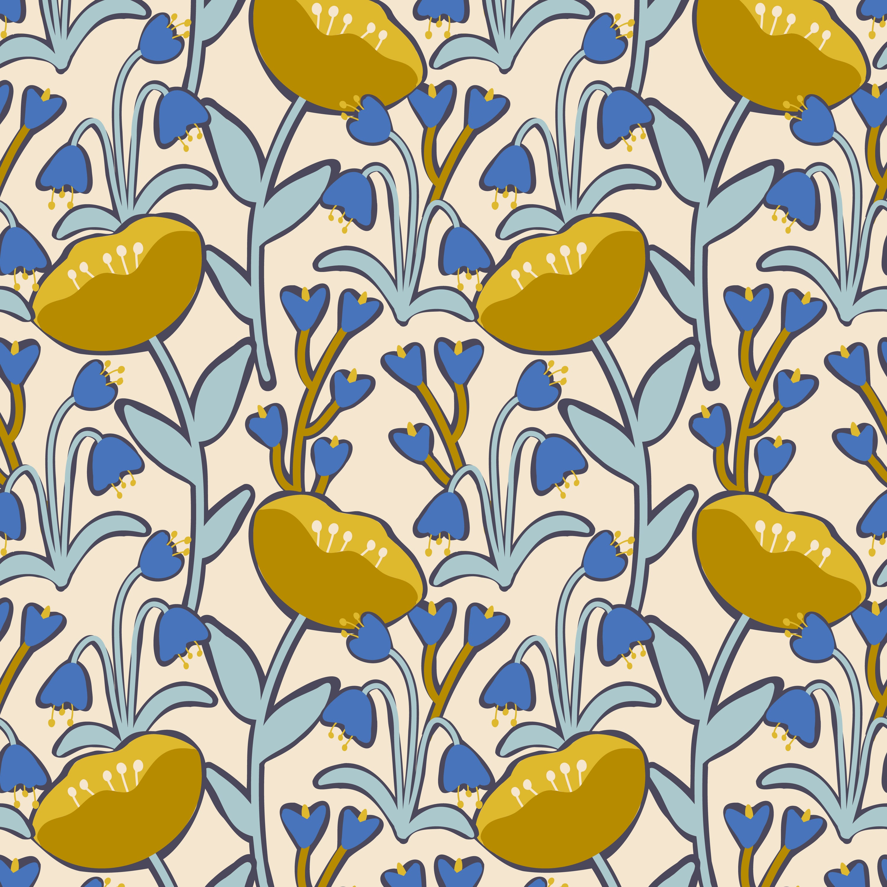 Marigold in Bloom Wallpaper featuring vibrant floral design, perfect for home decor.