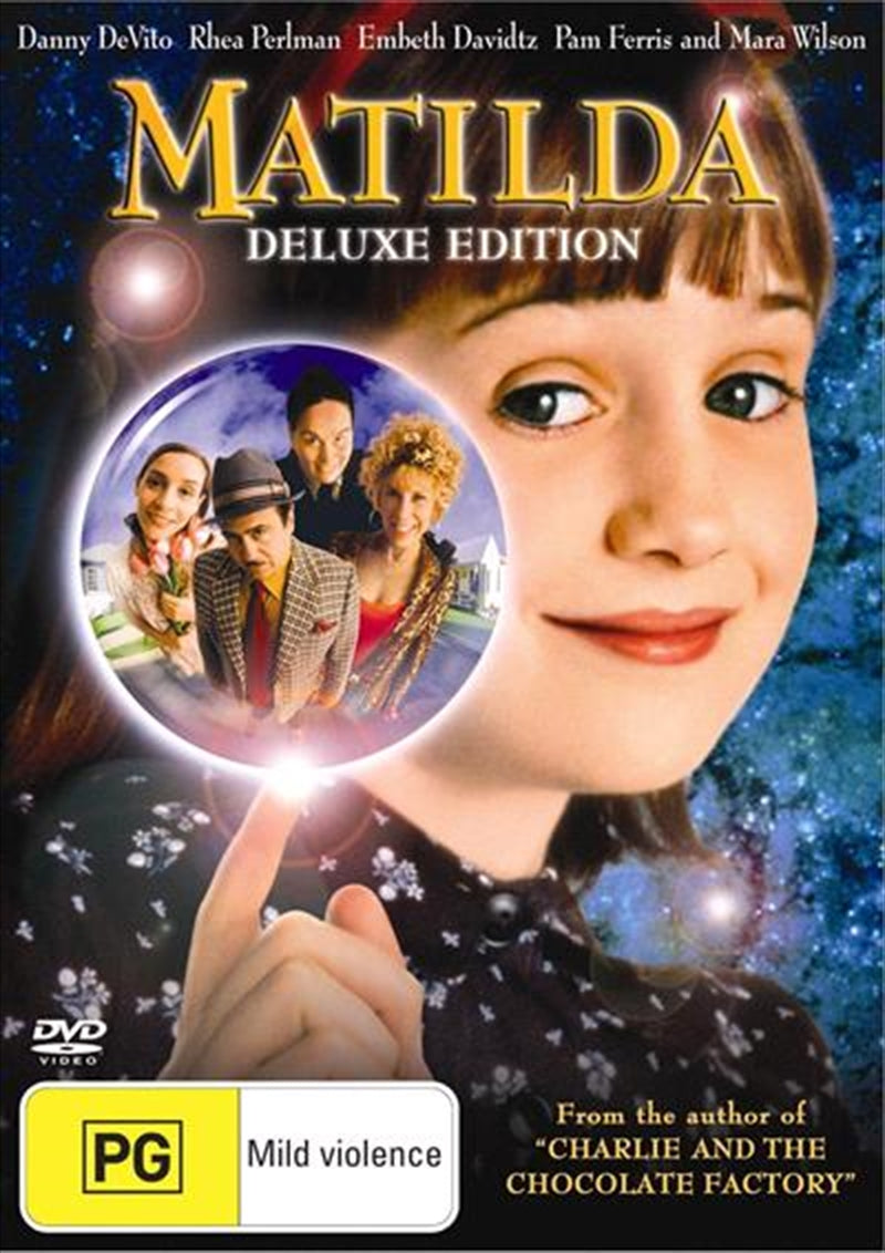 Deluxe Edition DVD of Matilda featuring Mara Wilson, showcasing the film's magical theme and vibrant cover art.