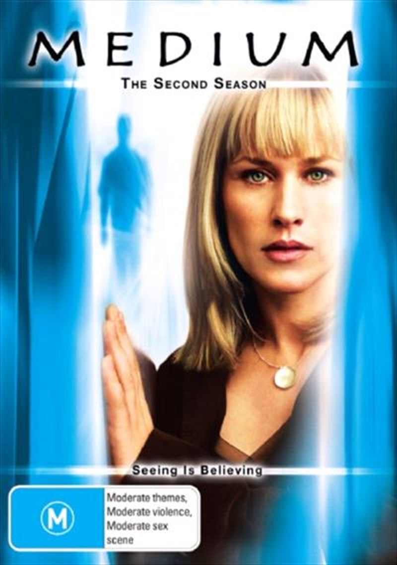 Medium Season 02 DVD cover featuring Patricia Arquette in a dramatic pose.