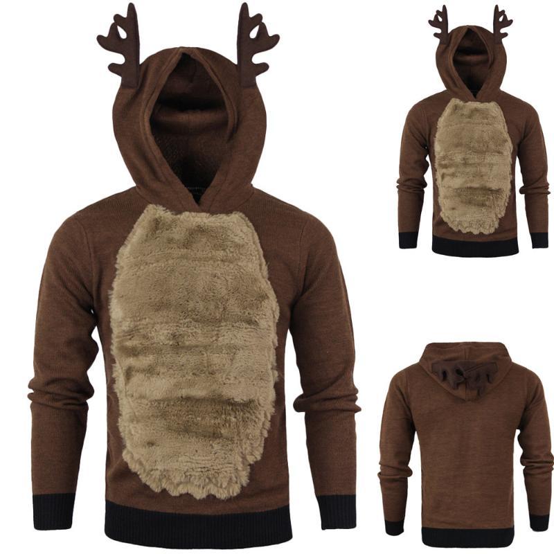 Kawaii Elk Cosplay Hoodie for Men and Women, featuring a festive design perfect for Christmas celebrations.