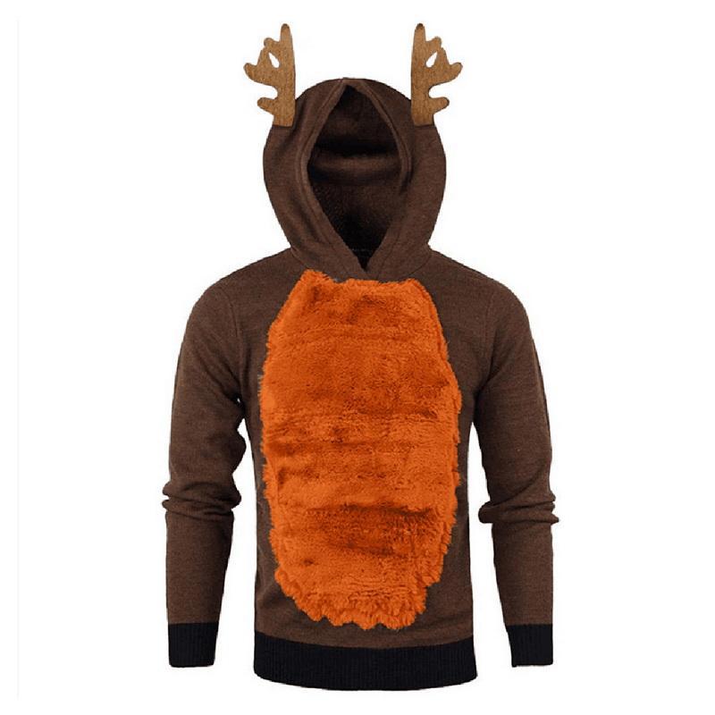 Kawaii Elk Cosplay Hoodie for Men and Women, featuring a festive design perfect for Christmas celebrations.