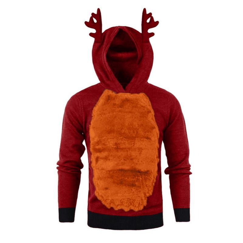 Kawaii Elk Cosplay Hoodie for Men and Women, featuring a festive design perfect for Christmas celebrations.