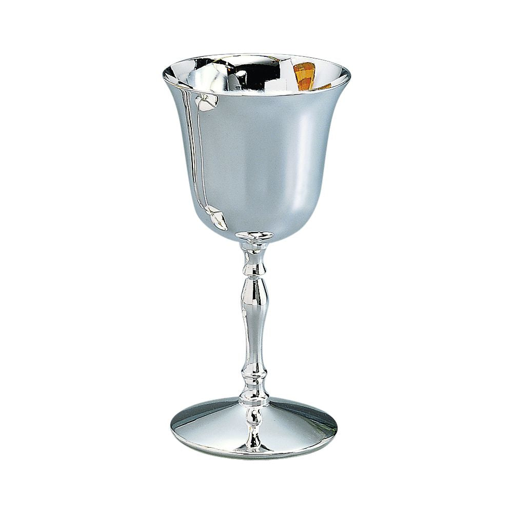 Elegant 10 oz. nickel plated Metal Goblet standing 7.25 inches tall, perfect for enhancing table settings.