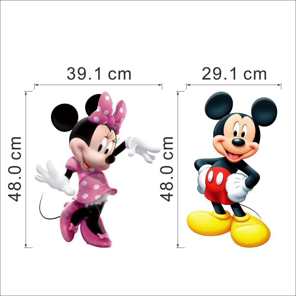 Mickey Minnie decorative painting wall sticker for children's room, featuring vibrant colors and playful design.