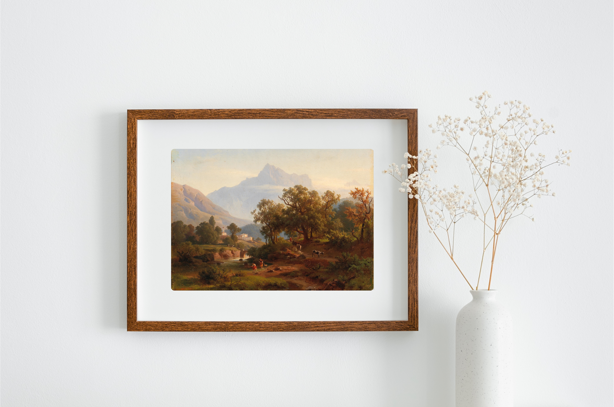 Mid Morning Light Art Print showcasing a vibrant landscape with rich colors and textures on museum-grade canvas.