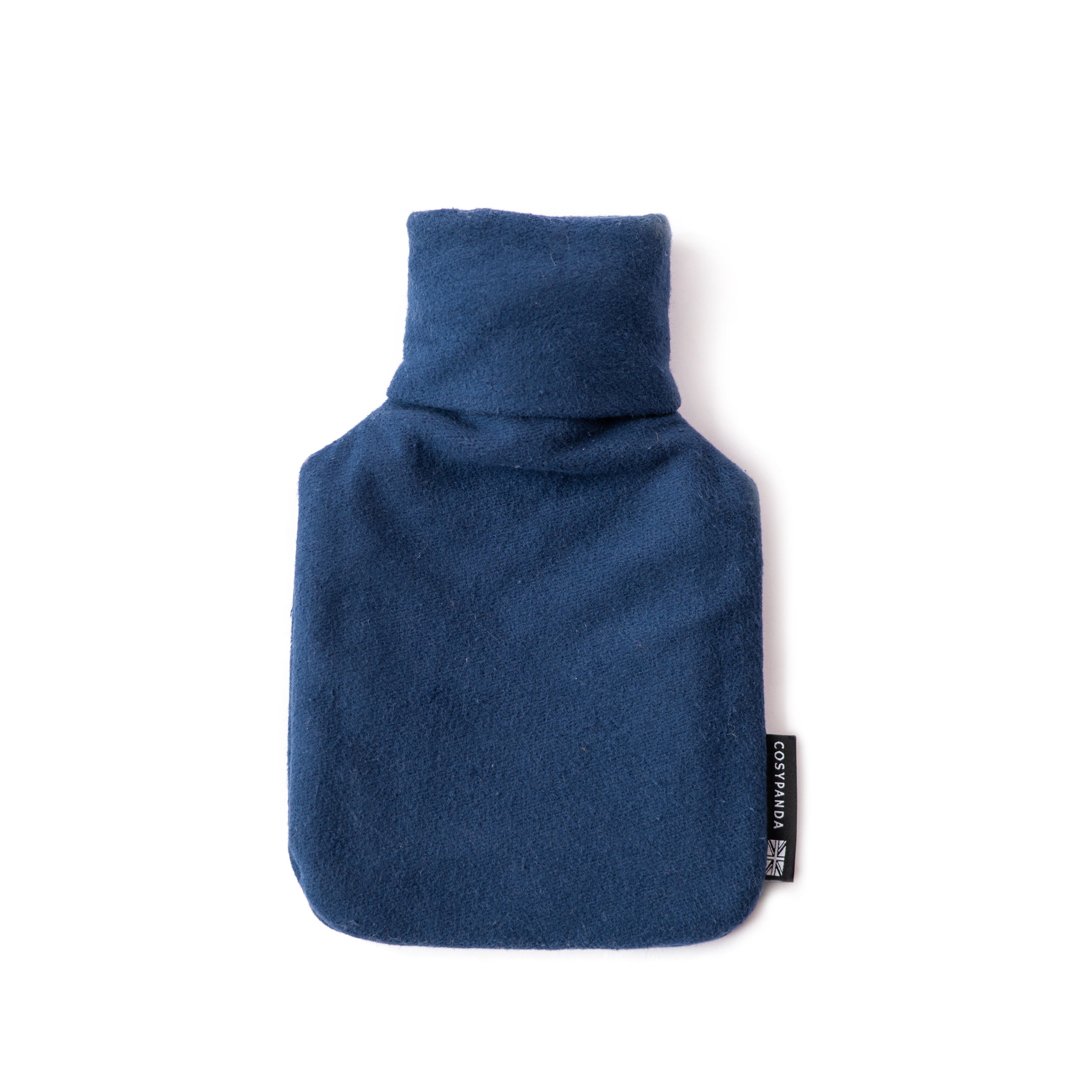 Midnight Blue Cotton 1L Hot Water Bottle with organic cotton cover and natural rubber bottle, perfect for warmth and comfort.