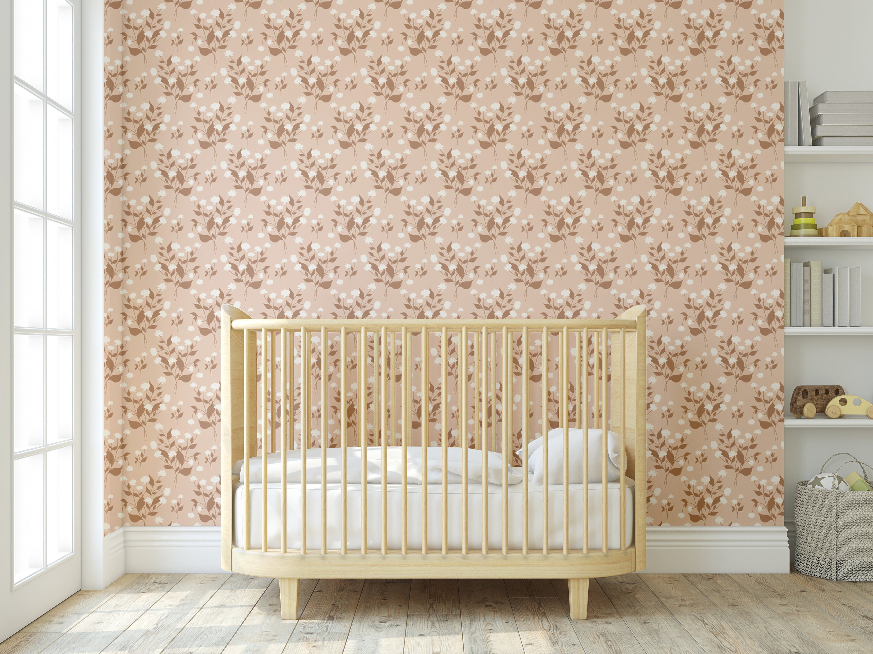 Miriam Wallpaper in Blush from The Marlow Collection, featuring a modern design with vibrant colors and patterns, perfect for home decor.