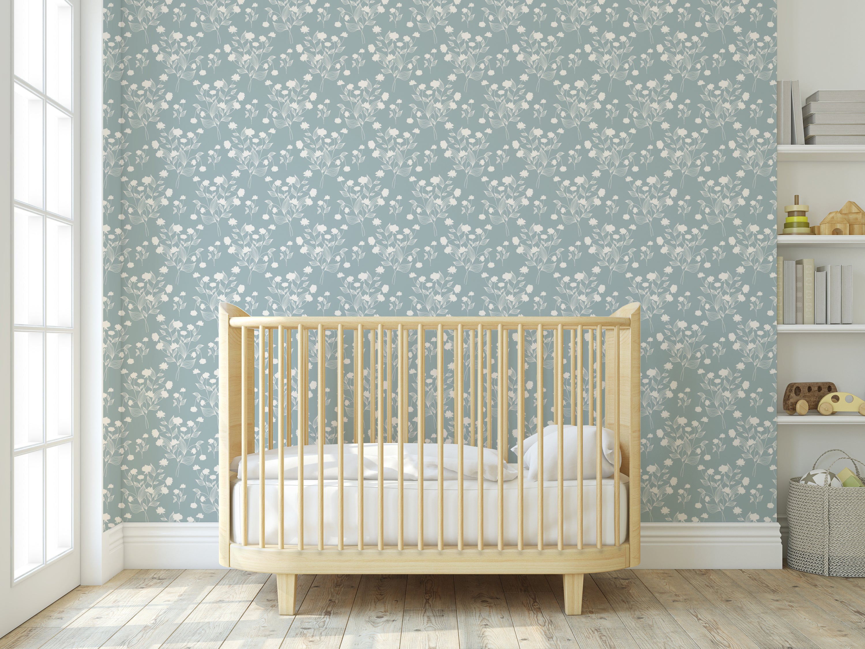 Miriam Wallpaper in Powder Blue featuring a modern design, perfect for home decor.