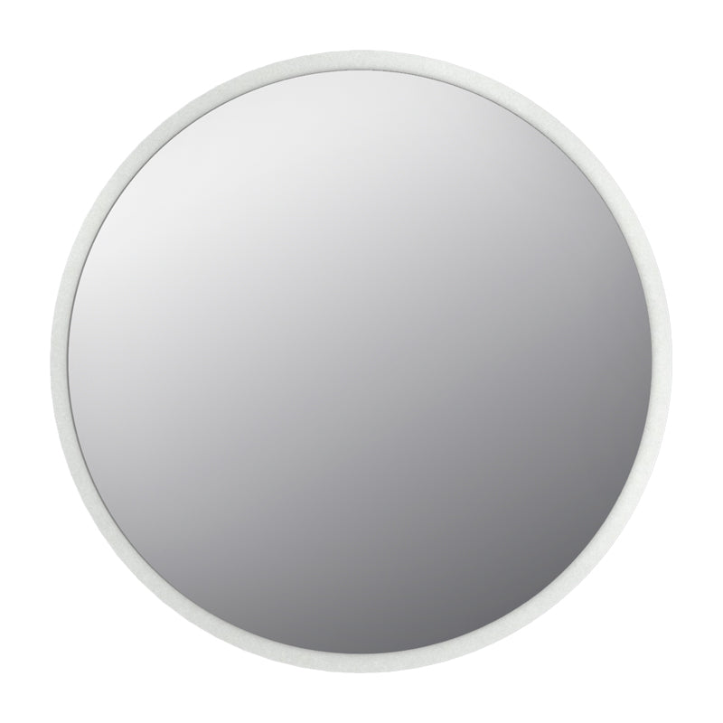 BELLISIMA White Wall Mirror measuring 59x2x59cm with a sleek melamine finish, ideal for home and business decor.