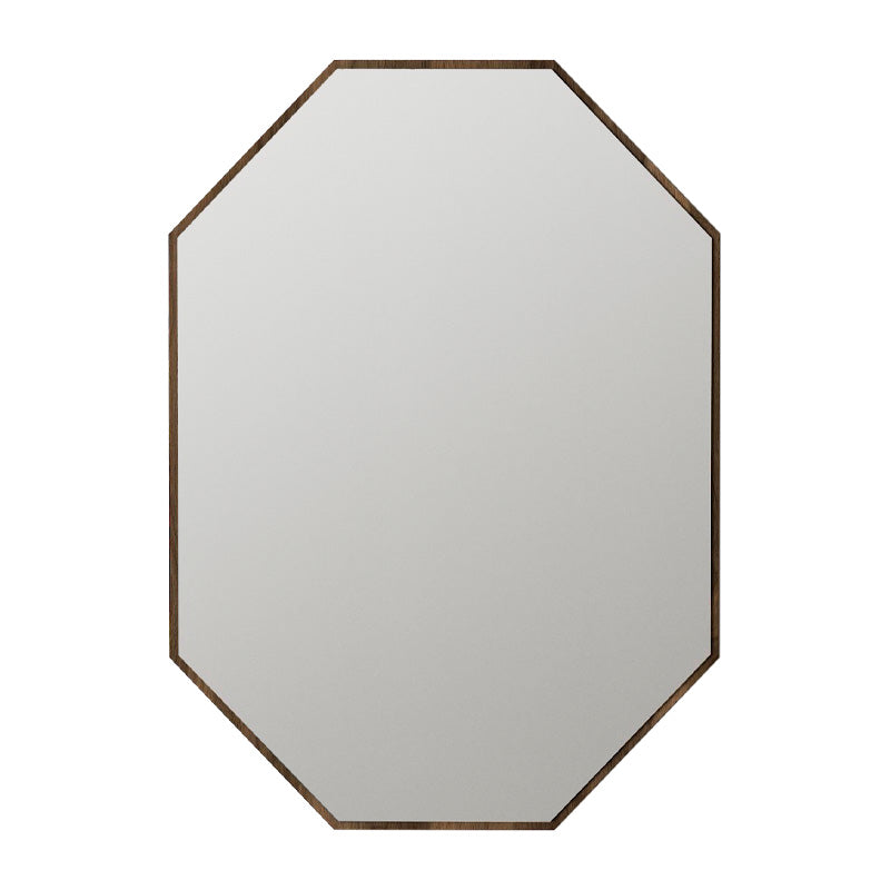 CHIARA Walnut Wall Mirror with elegant design and melamine finish, measuring 45x2x70 cm, perfect for home or business use.