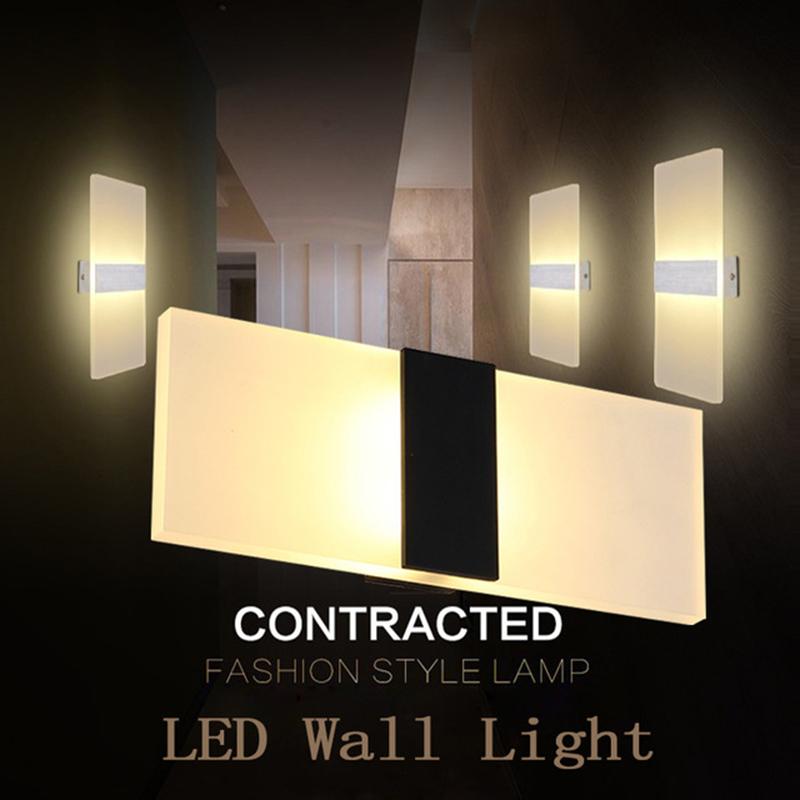 Modern LED Wall Lamp in black and white, showcasing a sleek design suitable for indoor decoration.