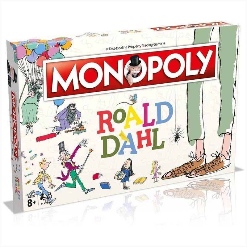 Monopoly Roald Dahl Edition game board featuring unique character tokens and whimsical locations.