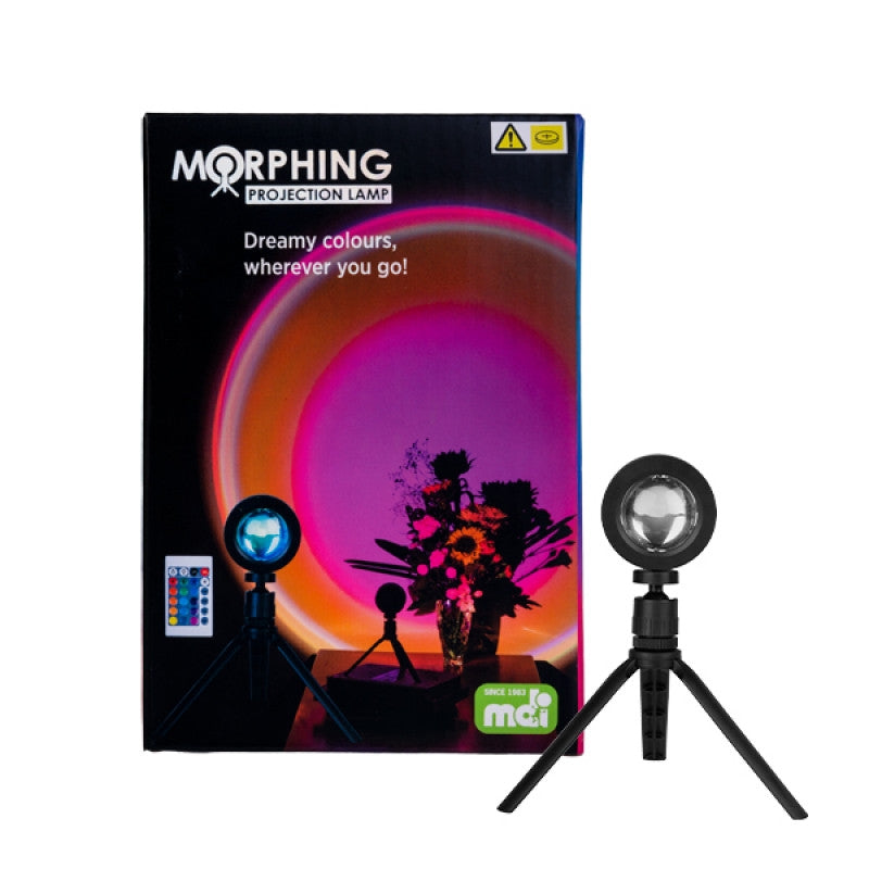 Morphing Projection Lamp showcasing vibrant colors in a stylish design, perfect for creating ambiance.