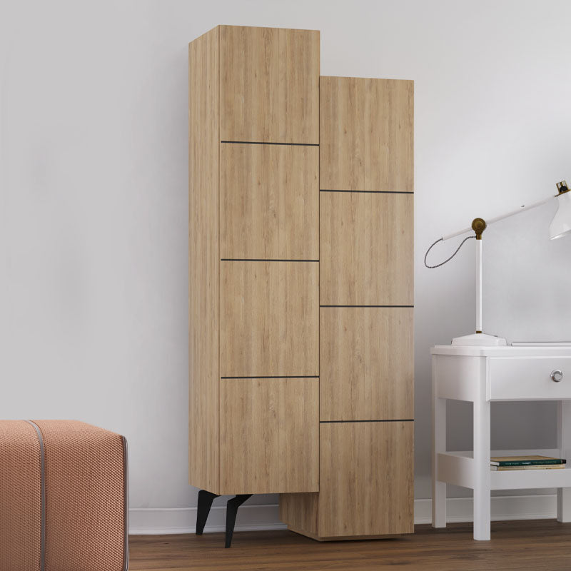 Multipurpose Cabinet CHARLIE in oak finish, showcasing its modern design and spacious storage capabilities.