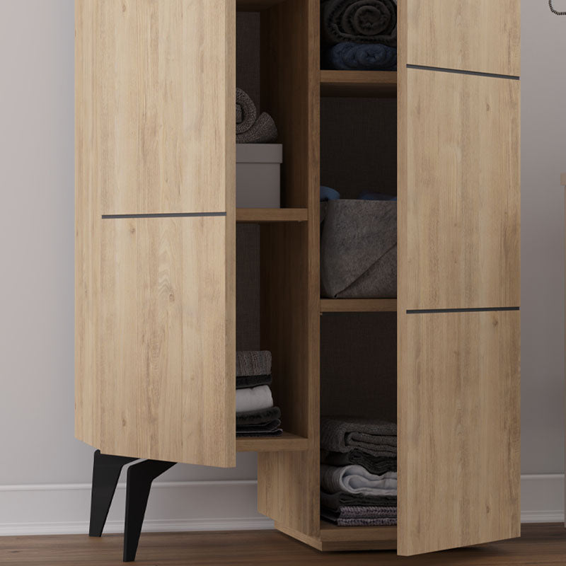 Multipurpose Cabinet CHARLIE in oak finish, showcasing its modern design and spacious storage capabilities.